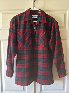 Pendleton Red and Green Plaid Wool Jacket